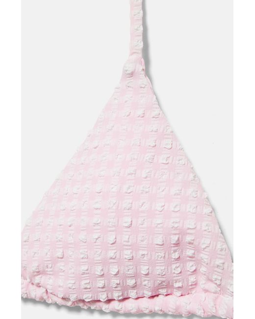 Pull&Bear Pink Gingham Bikini Top