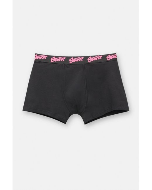 Pull&Bear Black Pack Of 3 Boxers With Stwd Logo for men