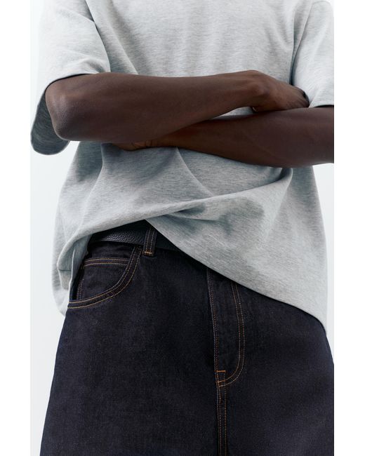 Pull&Bear Blue Baggy Relaxed Fit Denim Bermuda Shorts for men