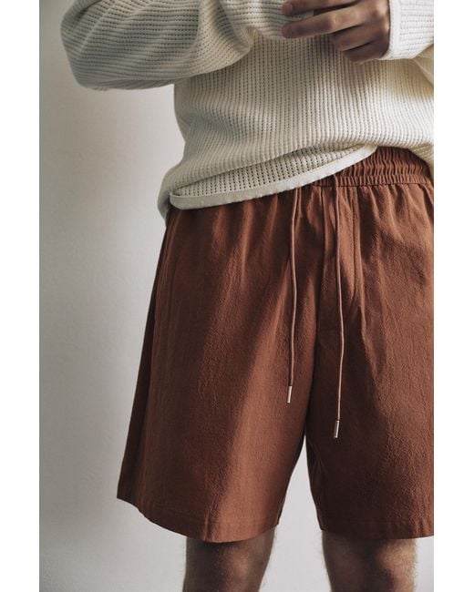Pull&Bear Bermuda Van Crêpe in het Brown voor heren