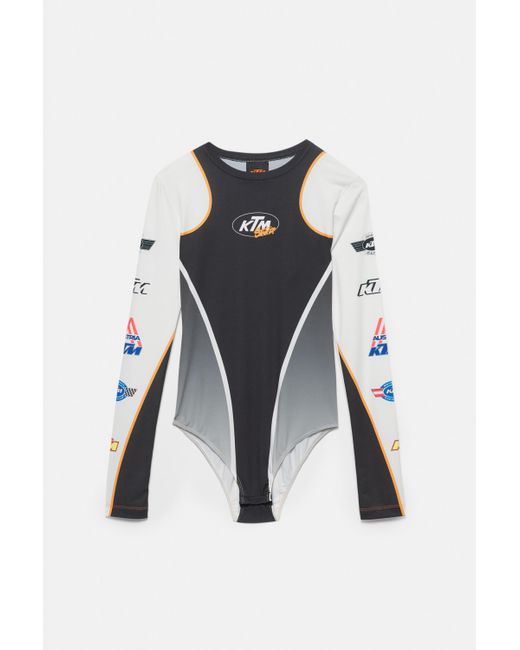 Pull&Bear Black Ktm X Stwd Bodysuit