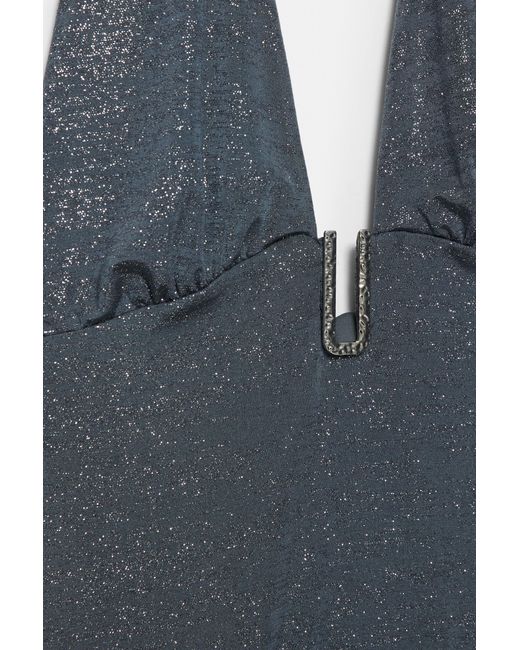 Pull&Bear Black Shimmery Halter Bodysuit