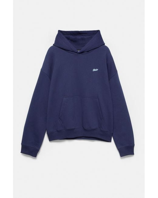 Pull&Bear Blue Stwd Boxy-Fit Hoodie for men