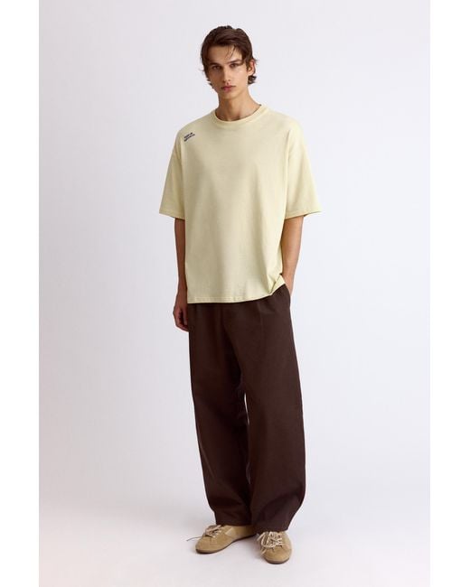 Pull&Bear Natural Relaxed Fit Graphic Slogan T-Shirt for men