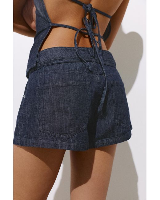 Pull&Bear Brown Denim Shorts With Belt