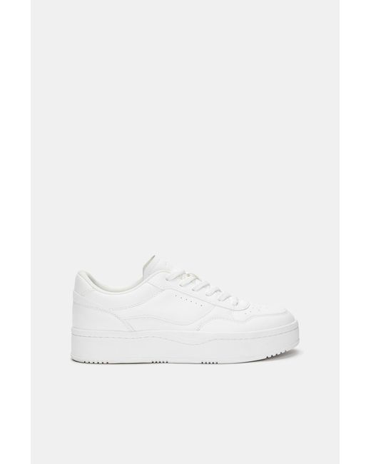 Pull&Bear White Sneaker Mit Volumen