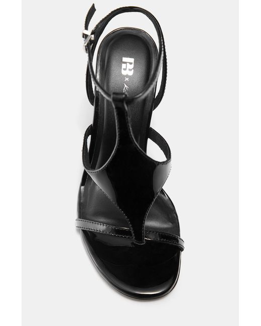 Pull&Bear Black Karoline Vitto Leather Wedge Sandals
