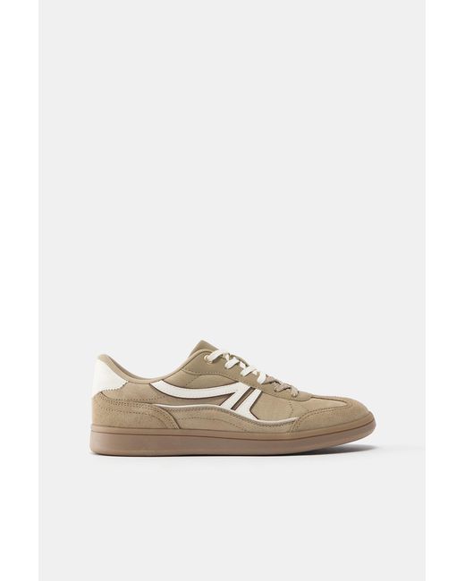 Pull&Bear Blue Retro Trainers With Detail