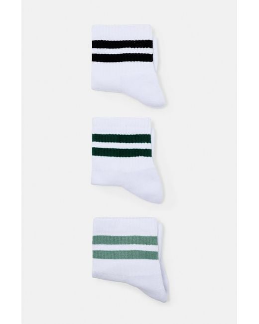 Pull&Bear 3-Pack Gestreepte Sokken in het Multicolor voor heren