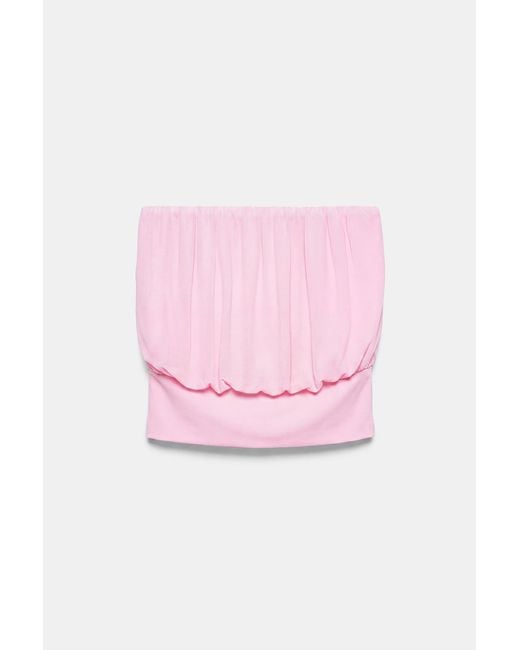 Pull&Bear Strapless Top Met Tailleband in het Pink