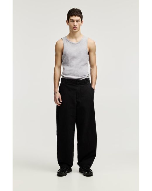 Pull&Bear White Ribbed Tank Top for men