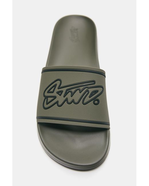Pull&Bear Green Stwd Rubber Sandals for men