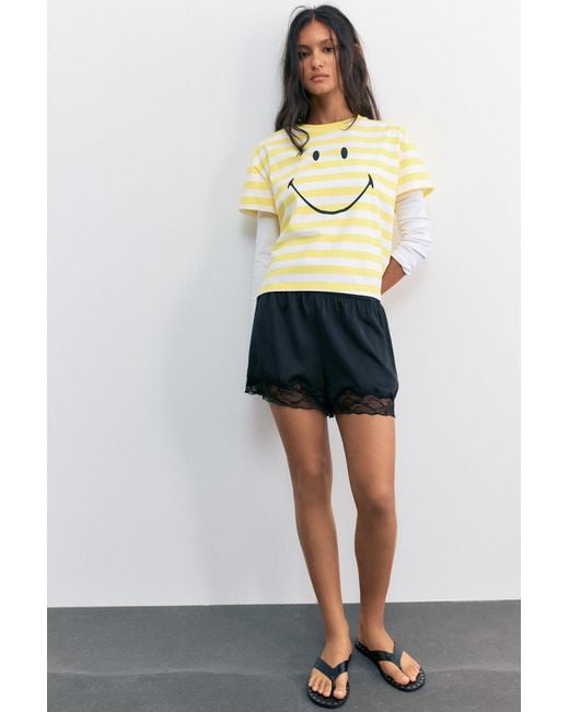 Pull&Bear Metallic Smiley T-Shirt