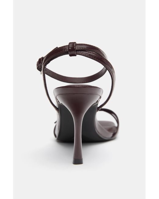 Pull&Bear White Heeled Buckle Sandals
