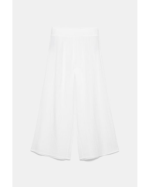 Pull&Bear Blue Flowing Chiffon Effect Trousers