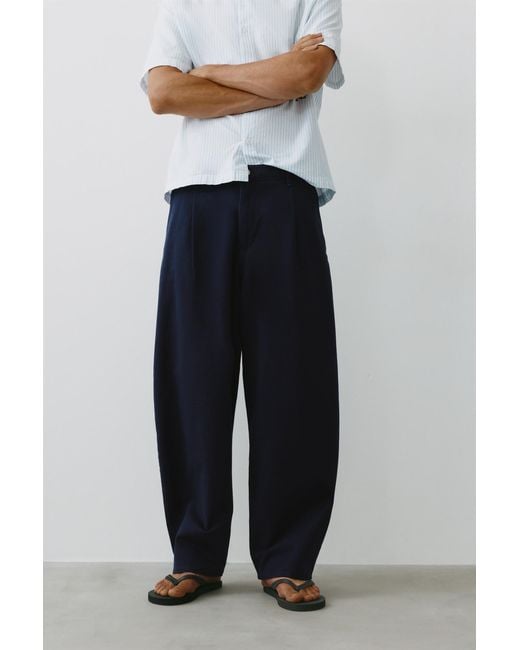 Pull&Bear Gray Baggy Darted Chinos for men