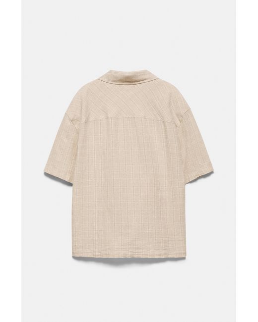 Camicia A Quadri di Pull&Bear in Natural da Uomo