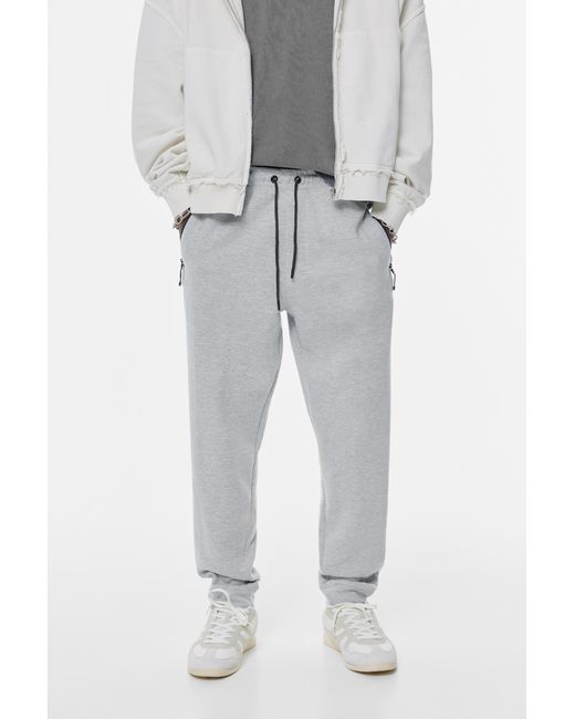 Pull&Bear Interlock Joggingbroek in het White voor heren