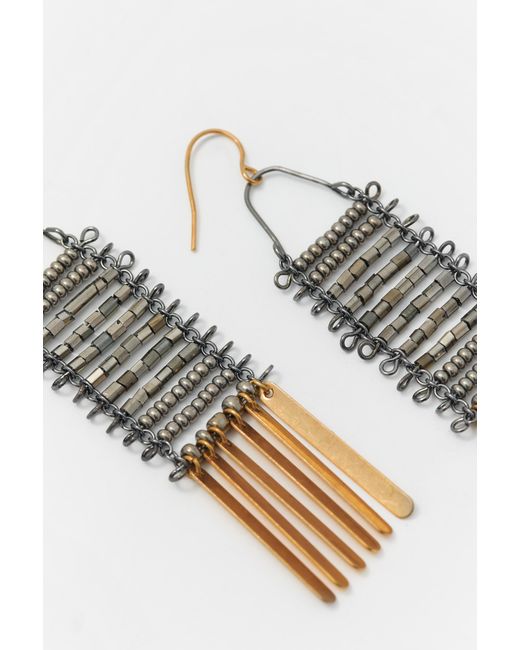 Pull&Bear Metallic Beaded Dangle Earrings