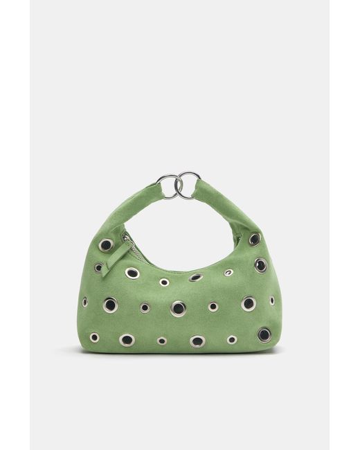 Pull&Bear Green Studded Handbag
