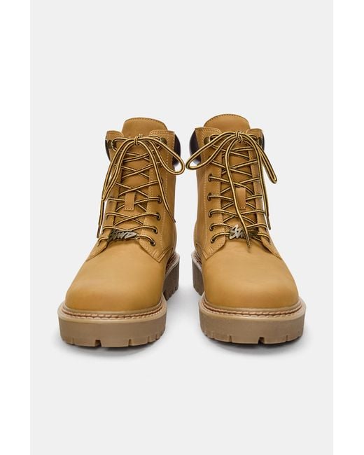 Pull&Bear Multicolor Stwd Lace-Up Boots for men