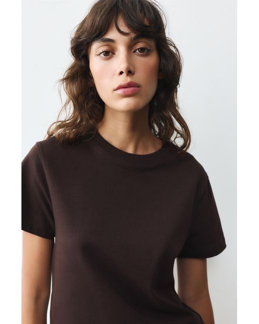Pull&Bear Brown Short Sleeve T-Shirt 100% Cotton