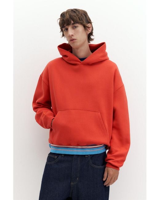 Pull&Bear Red Stwd Boxy-Fit Hoodie for men