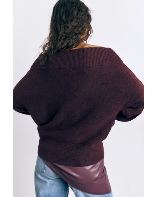 Pull&Bear Red Soft Knit Bardot Jumper
