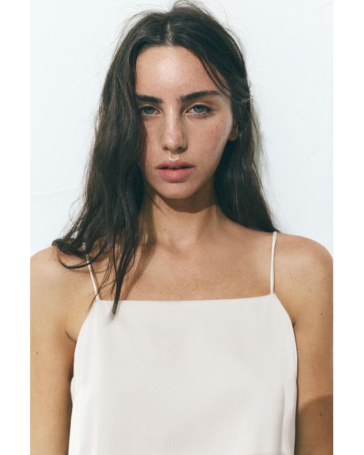 Pull&Bear Brown Satin Strappy Top