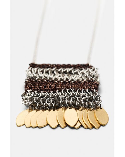 Collier Pendentif Sac Pull&Bear en coloris White