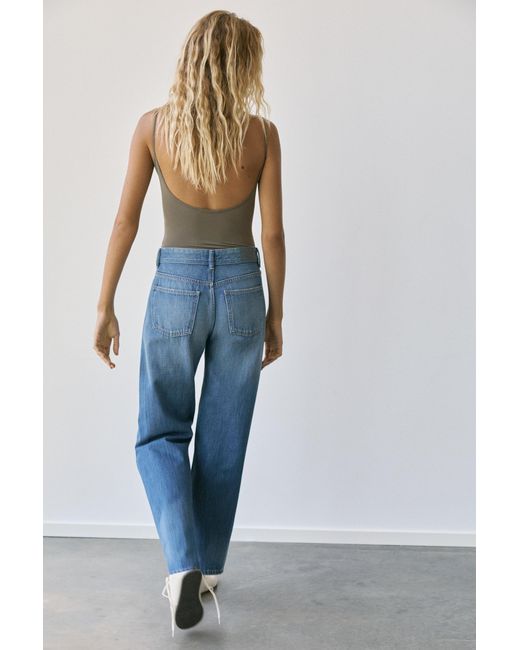 Pull&Bear Blue Polyamide Bodysuit With Thin Straps