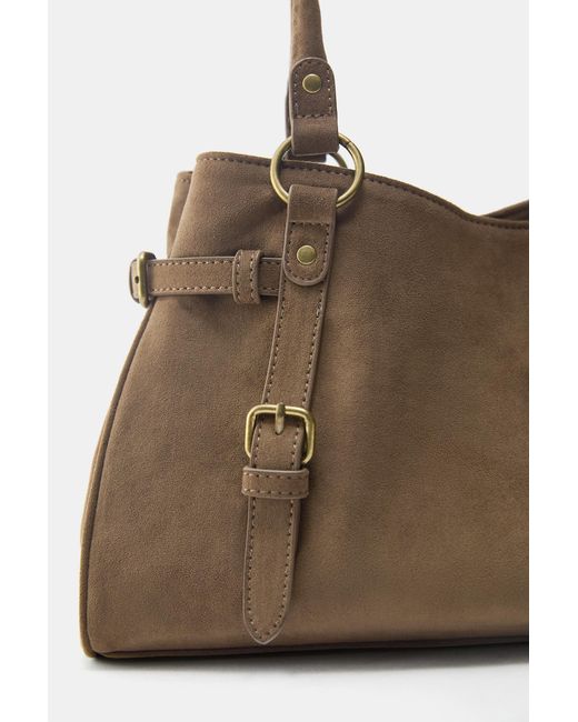Pull&Bear Black Schultertasche Mit Schnallen