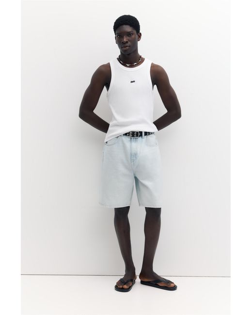 Pull&Bear White Stwd Waffle-Knit Vest for men
