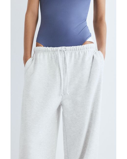 Pull&Bear Blue Wide-Leg Tracksuit Bottoms With Adjustable Hem