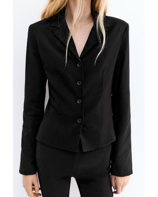 Blazer Sfiancata di Pull&Bear in Black