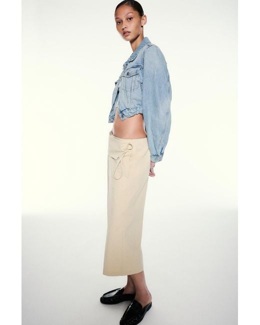 Pull&Bear Blue Cropped Denim Jacket
