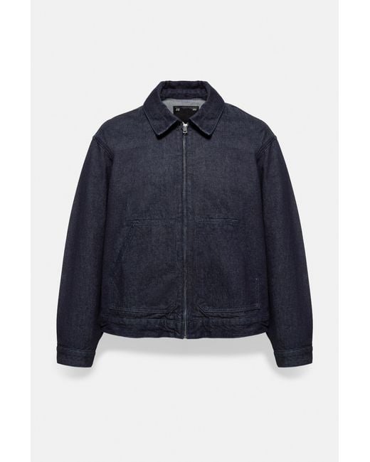 Veste Denim Fermeture Éclair Pull&Bear pour homme en coloris Blue