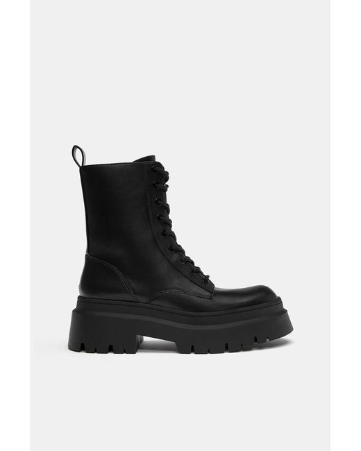 Bottines À Lacets Volume Pull&Bear en coloris Black