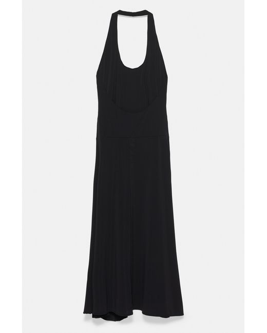 Pull&Bear Black Halter Midi Dress