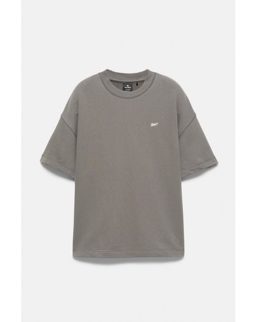 Pull&Bear Gray Short Sleeve Logo Sweatshirt for men