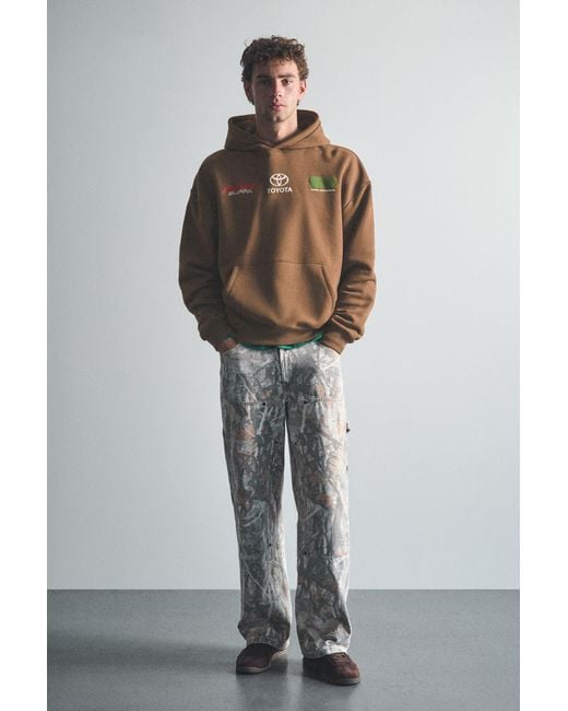Pull&Bear Gray Toyota Celica Supra Hoodie for men