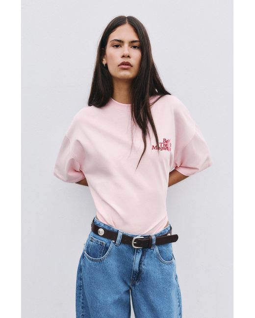 Pull&Bear Gray Short Sleeve T-Shirt With Printed Graphic