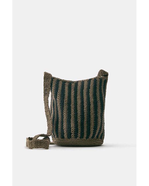 Borsa A Tracolla A Righe Crochet di Pull&Bear in Red da Uomo