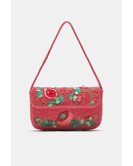 Pull&Bear Pink Beaded Shoulder Bag