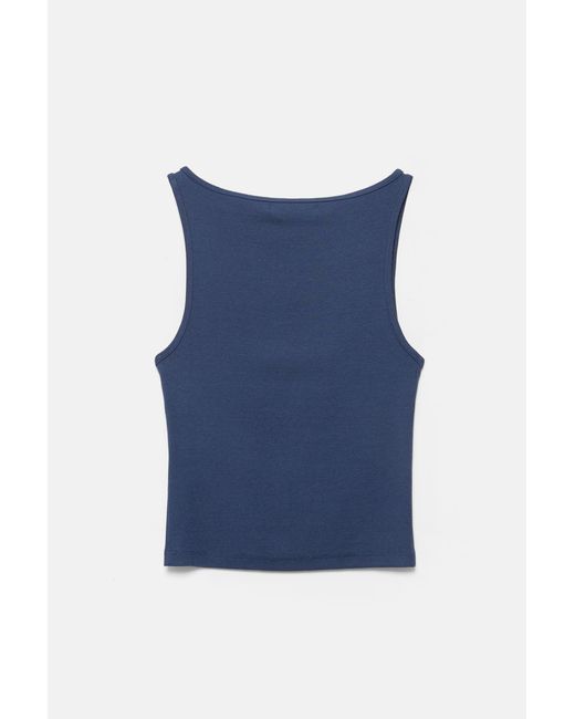 Pull&Bear Tanktop Met Boothals in het Blue