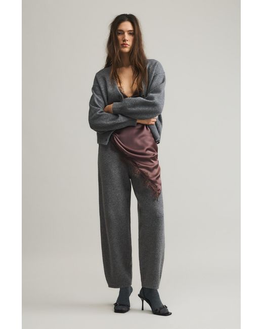 Pull&Bear Multicolor Knit Barrel Trousers