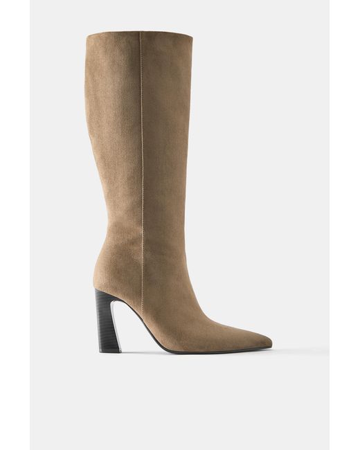 Pull&Bear White Hohe Absatzstiefel