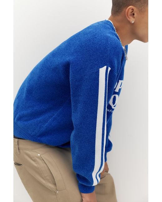 Pull&Bear Stwd Pullover Mit Print in Blue für Herren