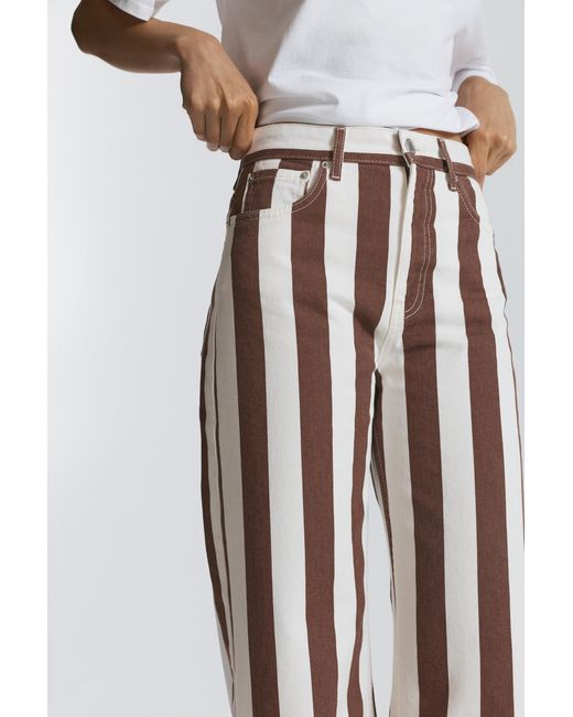 Pull&Bear Gestreepte Straight Broek in het Green