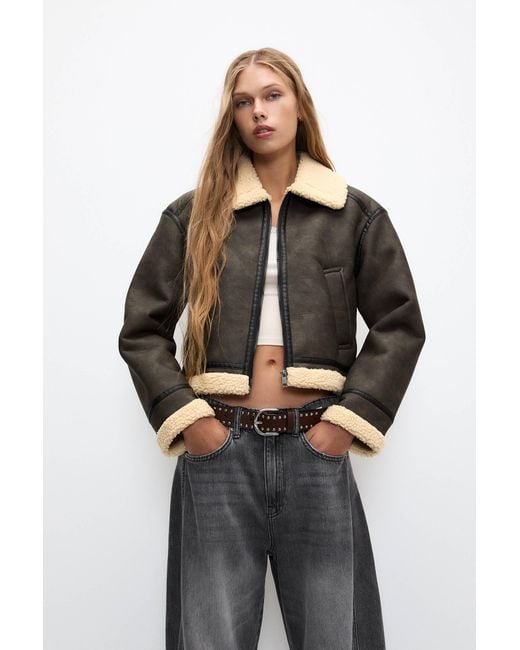 Pull&Bear Brown Double-Faced Jacket